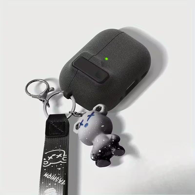 حافظة فاخرة لسماعات AirPods  – غطاء سيليكون متين مع كيس مقاوم للصدمات وحبل حمل – تصميم أنيق وبسيط&nbsp;