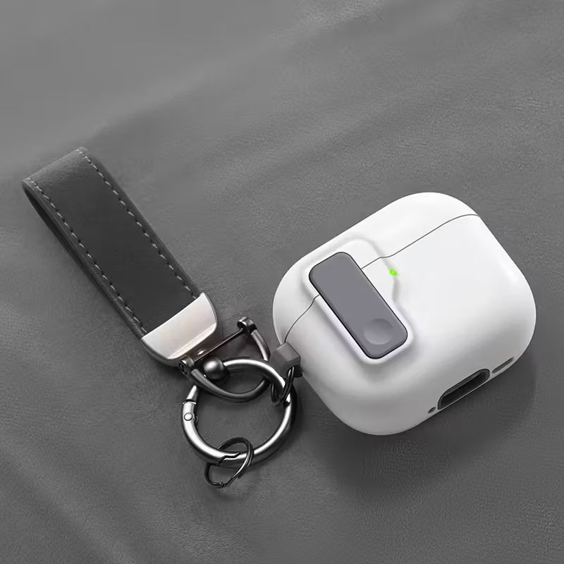 حافظة فاخرة لسماعات AirPods  – غطاء سيليكون متين مع كيس مقاوم للصدمات وحبل حمل – تصميم أنيق وبسيط&nbsp;