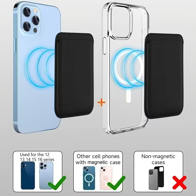 iPhone MagSafe wallet قطعة حافظة بطاقات مغناطيسية   –  حافظة بطاقات آيفون