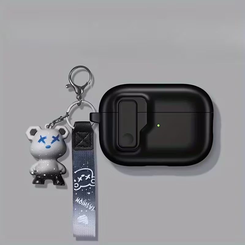 حافظة فاخرة لسماعات AirPods  – غطاء سيليكون متين مع كيس مقاوم للصدمات وحبل حمل – تصميم أنيق وبسيط&nbsp;