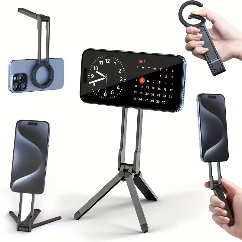 Magnetic Tripod Stand امل ثلاثي القوائم مغناطيسي MA30 من الألومنيوم – متوافق مع iPhone وMagSafe، حامل جيب للهواتف الذكية مزوّد بمغناطيس مزدوج وتركيب سريع