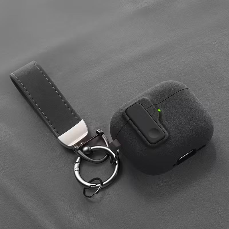 حافظة فاخرة لسماعات AirPods  – غطاء سيليكون متين مع كيس مقاوم للصدمات وحبل حمل – تصميم أنيق وبسيط&nbsp;
