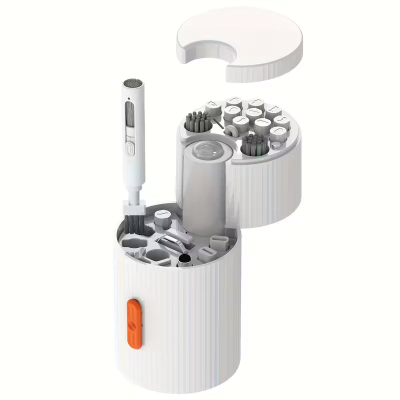 Multi-Device Cleaning & Repair Kit مجموعة تنظيف وصيانة الأجهزة  متعددة الاستخدامات – مثالية لسماعات الرأس، الحواسيب، الهواتف، الأجهزة اللوحية، والكاميرات – تحتوي على فراشي، مفكات، وسوائل تنظيف – مصنوعة من مادة ABS متينة