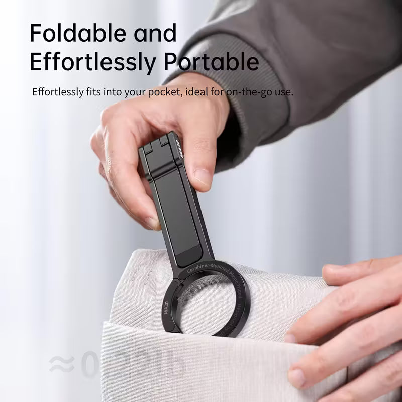Magnetic Tripod Stand امل ثلاثي القوائم مغناطيسي MA30 من الألومنيوم – متوافق مع iPhone وMagSafe، حامل جيب للهواتف الذكية مزوّد بمغناطيس مزدوج وتركيب سريع