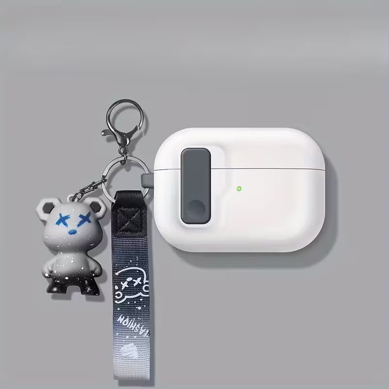 حافظة فاخرة لسماعات AirPods  – غطاء سيليكون متين مع كيس مقاوم للصدمات وحبل حمل – تصميم أنيق وبسيط&nbsp;