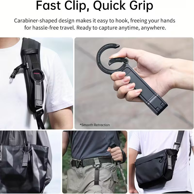 Magnetic Tripod Stand امل ثلاثي القوائم مغناطيسي MA30 من الألومنيوم – متوافق مع iPhone وMagSafe، حامل جيب للهواتف الذكية مزوّد بمغناطيس مزدوج وتركيب سريع